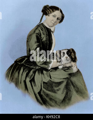 Minna Wagner, 1853. Portrait von Richard Wagners Frau. Nach Aquarell von Clementine Stockar - Escher. MW (geb. Wilhelmine Planer): 1809-1866 Stockfoto