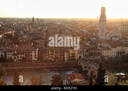 Verona, Ansicht von Saint Peter's Hill - Colle San Pietro Stockfoto