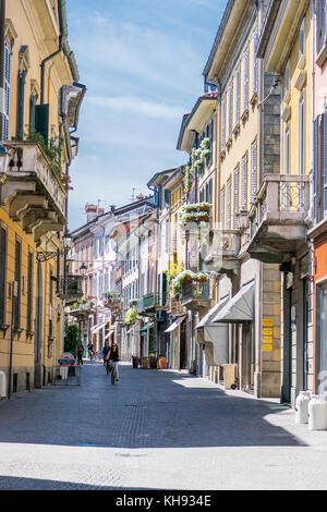 Straße von Giuseppe Mazzini crema Italien Stockfoto