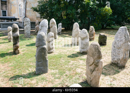 Skythische anthropomorphen Steinskulpturen in Berdyansk, Ukraine Stockfoto