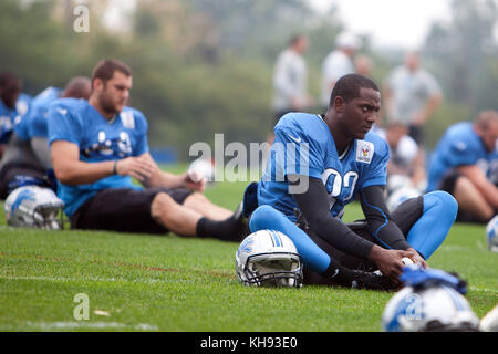 Allen PARK, MICHIGAN - 14. AUGUST: Die NFL Football Detroit Lions üben in ihrem Trainingslager in allen Park, Michigan. August 2012. © Joe Gall/MediaPunch Inc Stockfoto