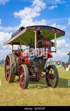 Alten, restaurierten Burrell Dampf Showmans Lokomotive namens Nero an einem Englischen show in Gloucestershire, England, Großbritannien Stockfoto