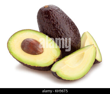 Hass avocado Pfad isoliert Stockfoto