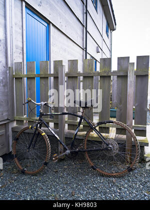 dh Bird Observatory FAIR ISLE SCOTLAND Fahrrad mit Seilrollen Stockfoto