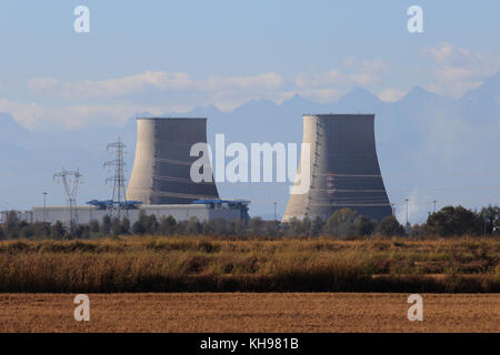 Kernkraftwerk in Trino Vercellese, Italien, Europa Stockfoto