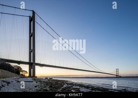 Humber Bridge, Sunrise Stockfoto