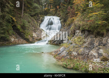 Die sachensee Wasserfall im obernach Canal in der Nähe von wallgau Stockfoto