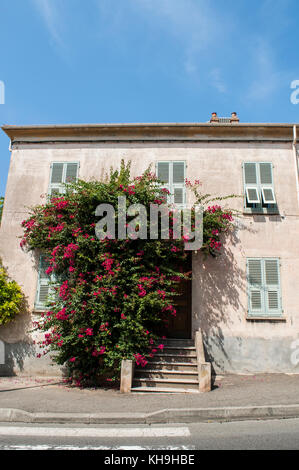 Haute Corse, Korsika: Details eines mediterranen Hauses in den Gassen von Saint-florent, beliebten Sommer Urlaubsort bekannt als der corse Saint-tropez Stockfoto