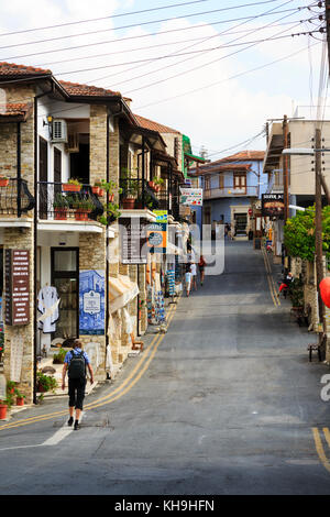 High Street, Pano Lefkara, Zypern Stockfoto