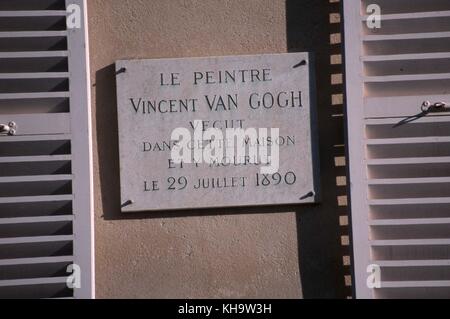 Vincent van Gogh starb hier in der Auberge Ravoux in Auvers-sur-Oise, Frankreich Stockfoto