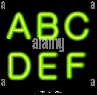 Leuchtende neon Alphabet. Stock Vektor