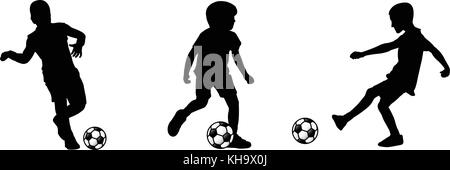 Soccer kids Silhouetten - Vektor Stock Vektor