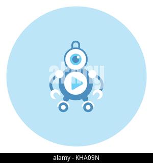 Roboter Video player Symbol moderner Robotertechnik Stock Vektor