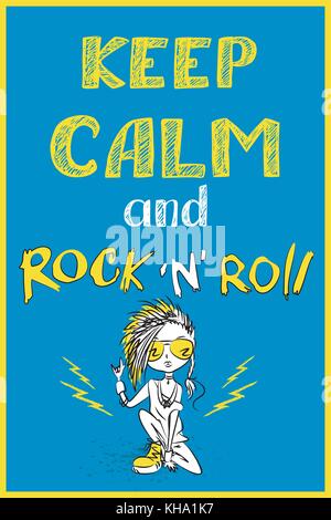 Ruhe und Rock und Roll, Hand gezeichnet, vector Hintergrund Stock Vektor