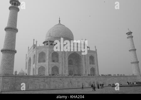 Taj Mahal in Schwarz und Weiß Stockfoto