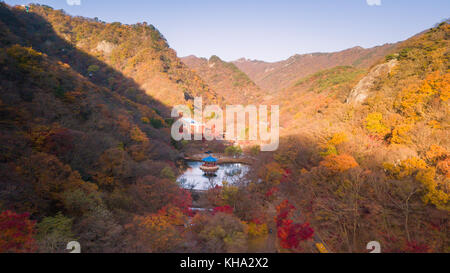 Luftaufnahme herbst Naejangsan Nationalpark, Südkorea. Stockfoto