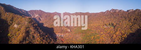 Luftaufnahme herbst Naejangsan Nationalpark, Südkorea. Stockfoto