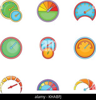 Kreisförmige Anzeige Icons, Cartoon Stil Stock Vektor