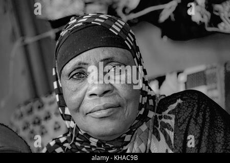 Portraitfotos der Tuareg Frau auch buchstabiertes twareg oder touareg in Mali, Afrika. Stockfoto