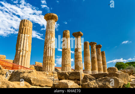 Tempel des Herakles im Tal der Tempel in Agrigent, Sizilien Stockfoto