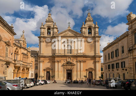 St. Pauls Cathedral, Mdina, Malta Stockfoto