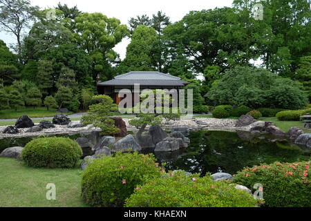 Der Garten von Schloss Nijo, Kyoto, Japan. Stockfoto