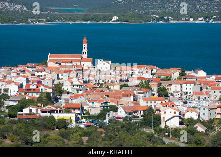Anzeigen von Betina, Insel Murter, Dalmatien, Kroatien Stockfoto