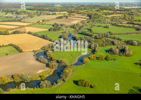 Lippe Mäander an der Stadtgrenze zwischen Werne und Bergkamen, Lippe Altarm, Lippe, Naturschutzgebiet, Lippeauen, Lünen Stockfoto