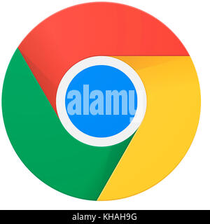 Google Chrome-Logo, Webbrowser von Google Stockfoto