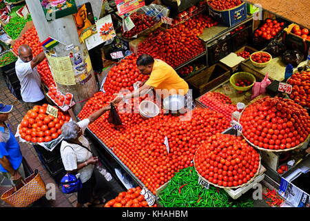 Großer Gemüsemarkt, Port Louis, Mauritius Stockfoto