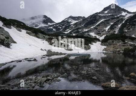 Später Frühling im Pirin-gebirge, Pirin Nationalpark, Bulgarien. Stockfoto