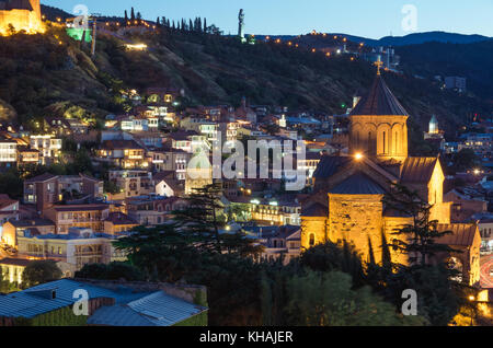 Tbilisi bei Nacht Stockfoto