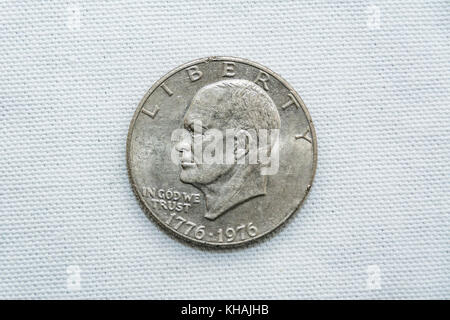 Bicentennial Usa Eisenhower Silver Dollar Münze Stockfoto