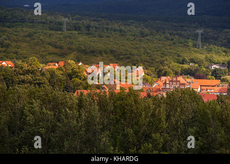 Blick von der Teufelsmauer auf Neustein Stockfoto