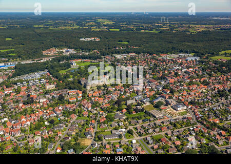 Schloss Bentheim, Pulverturm, Stadtübersicht, Schlosspark, Bad Bentheim, Niedersachsen, Deutschland, Europa, Luftaufnahme, Luftaufnahme, Luftaufnahme, Luftaufnahme Stockfoto
