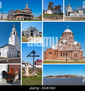 Collage von swjaschsk Insel. Tatarstan Russland Stockfoto