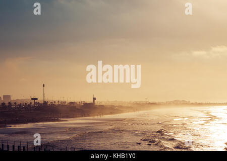 Blick auf den Strand an einem sonnigen Tag - Casablanca - Marokko Stockfoto