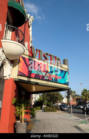 Blade Runner 2049 Film Zeichen außerhalb des historischen Vista Theater Cinema Gebäude auf dem Hollywood und dem Sunset Boulevard, Kalifornien, USA KATHY DEWITT Stockfoto