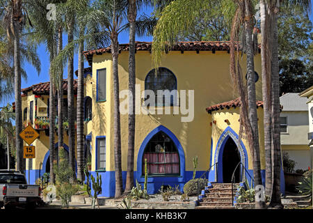 Außenansicht des Hauses in Los Feliz, Los Angeles, Kalifornien, USA KATHY DEWITT Stockfoto