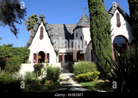 Außenansicht des Hauses in Los Feliz, Los Angeles, Kalifornien, USA KATHY DEWITT Stockfoto