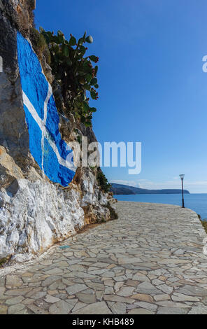 Strandpromenade, Fußweg, Nafpio, Peleponnese, Griechenland Stockfoto