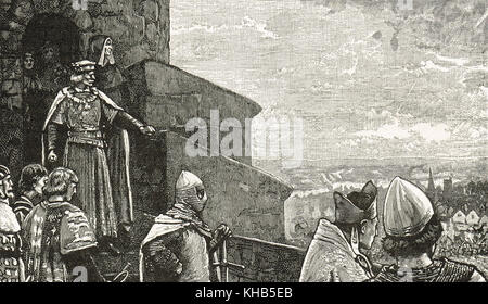 König Heinrich III. Beobachtete den Einzug der Barone nach London, 1263 Stockfoto