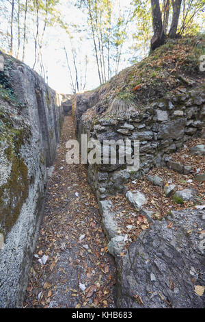 Bleibt der Linea Cadorna (Cadorna), Belvederala la Crocetta, Croce, über Menaggio, Comer See, Lago di Como, Provinz von Lecco Lombardei, Ital Stockfoto