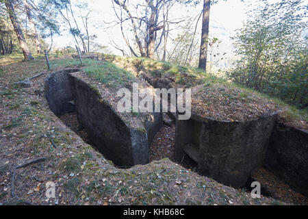 Bleibt der Linea Cadorna (Cadorna), Belvederala la Crocetta, Croce, über Menaggio, Comer See, Lago di Como, Provinz von Lecco Lombardei, Ital Stockfoto