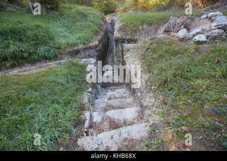 Bleibt der Linea Cadorna (Cadorna), Belvederala la Crocetta, Croce, über Menaggio, Comer See, Lago di Como, Provinz von Lecco Lombardei, Ital Stockfoto