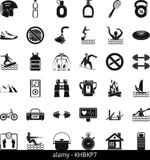 Schwimmen Symbole gesetzt, einfachen Stil Stock Vektor