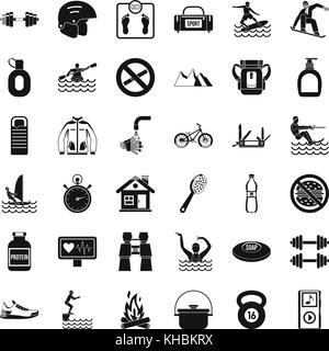 Sportler Symbole gesetzt, einfachen Stil Stock Vektor