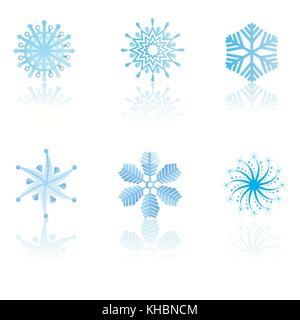 Schöne kalte Crystal gradient Schneeflocken-Vector Illustration Stock Vektor