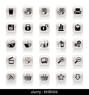 25 Einfache realistische detaillierte Internet icons-Vektor Icon Set Stock Vektor