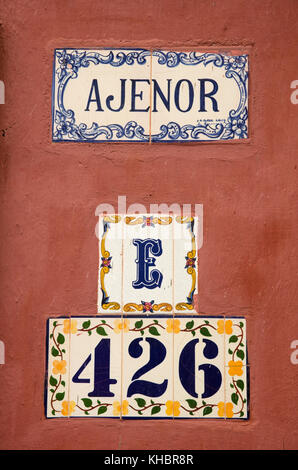 Ein Zeichen an der Wand, Panaji, Goa, Indien Stockfoto